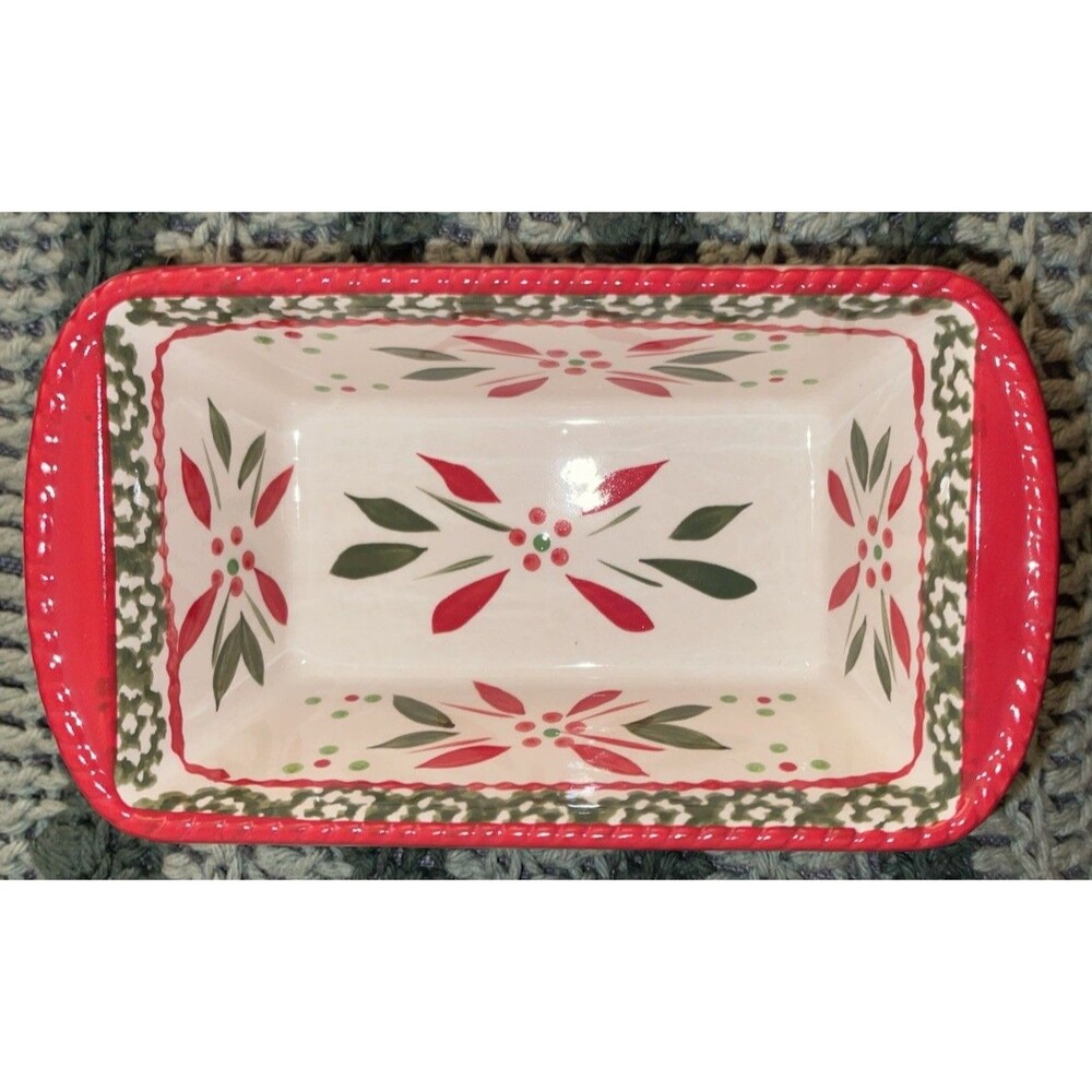 TEMPTATIONS By Tara Mini Loaf Pan Bread Holiday Old World Pattern 12oz With Lid